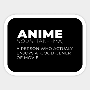 Trendy Anime Definition Text Design Sticker